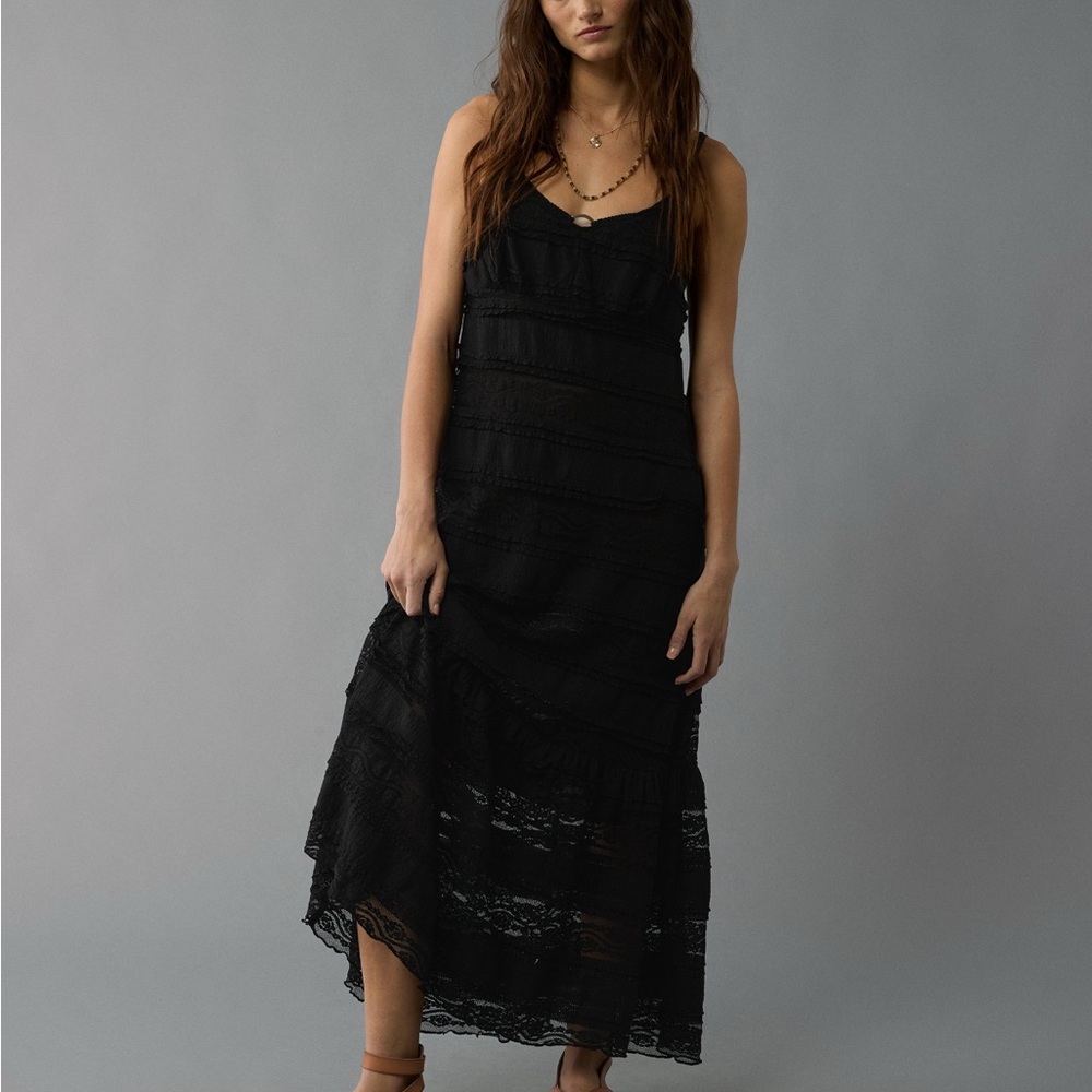 American Eagle v necked Stylish Black Lace Dress